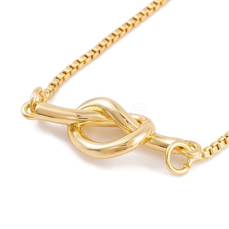 Heart Knot Rack Plating Brass Pendant Necklaces NJEW-S423-02G-1