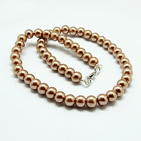 Fashion Glass Pearl Beaded Necklaces NJEW-D061-8mm-6-1