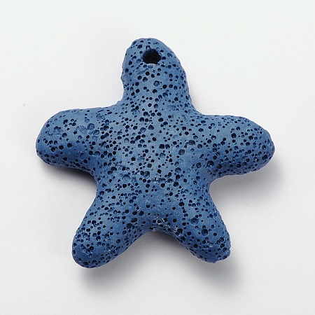 Synthetic Lava Rock Big Starfish/Sea Stars Pendants G-O025-05B-1