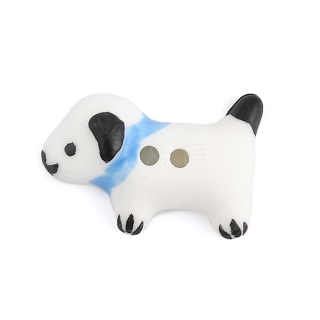 Dog Ceramic Buttons BUTT-I018-01B-01-1