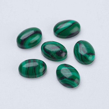 Synthetic Malachite Cabochons G-F541-04-6x8mm-1