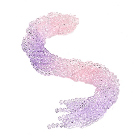 Transparent Painted Glass Beads Strands DGLA-A034-T6mm-A05-1