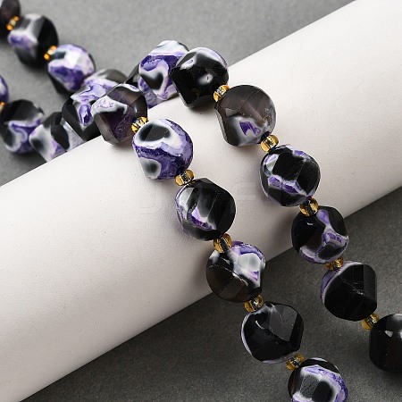 Natural Fire Crackle Agate Beads Strands G-U023-A17-01-1