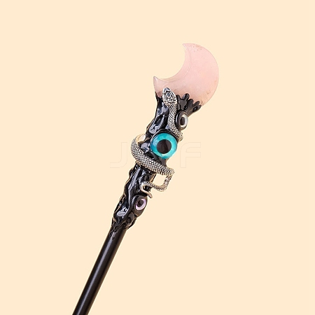 Evil Eyes Style Natural Rose Quartz Magic Wand PW-WGF9442-09-1