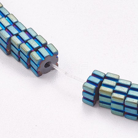 Electroplated Non-magnetic Synthetic Hematite Beads Strands G-P367-F02-1