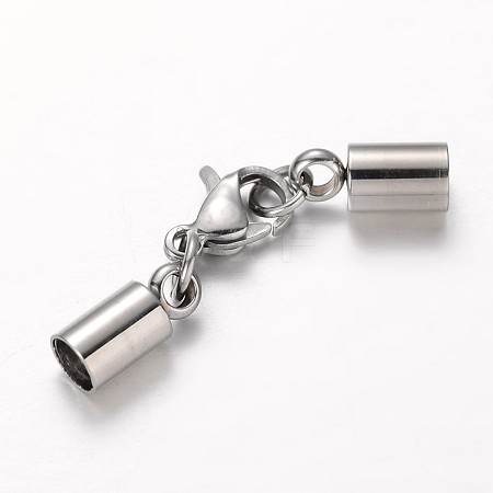Tarnish Resistant 304 Stainless Steel Tube Cord Ends LS-STAS-I045-50-1