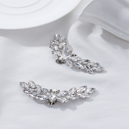2Pcs Detachable Alloy Rhinestone Shoe Buckle Clips AJEW-LP0001-33-1