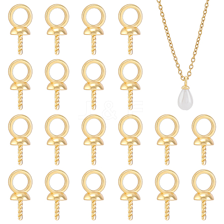 80Pcs Brass Screw Eye Peg Bails KK-ME0004-74G-1