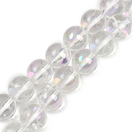 Electroplated Natural Quartz Crystal Beads Strands LS-G-K285-09-10mm-02-1