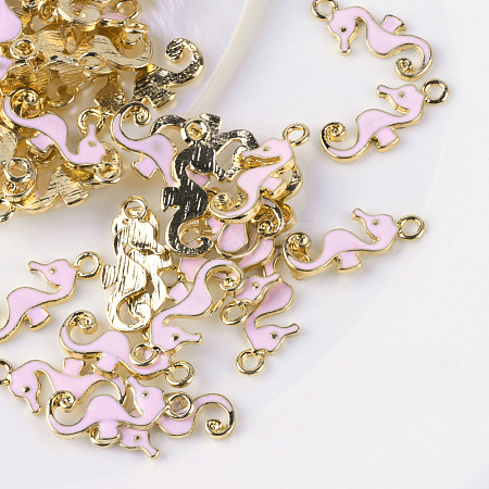 Sea Horse Alloy Enamel Pendants ENAM-Q033-38A-1