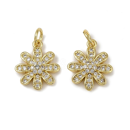 Brass Micro Pave Cubic Zirconia Pendants KK-I358-063G-K-1