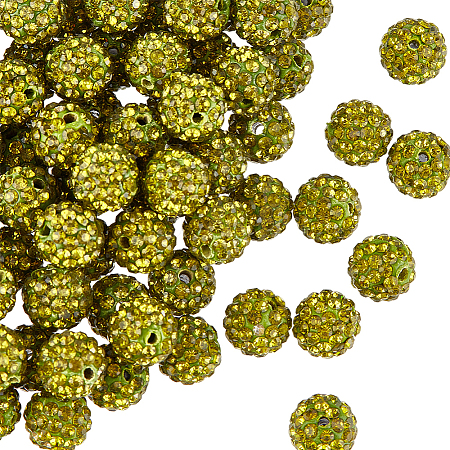 120Pcs Pave Disco Ball Beads RB-SC0001-13E-1