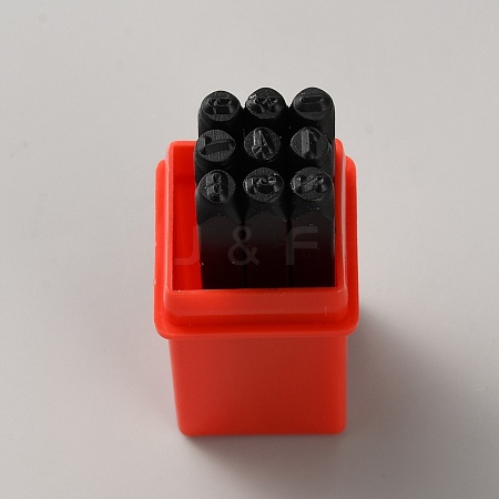 9Pcs Carbon Steel Stamps DIY-WH0740-10-1