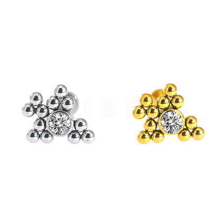 316L Surgical Stainless Steel & G23 Titanium Crystal Rhinestone Labrets for Women Men WG3A239-60-1