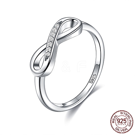 Rhodium Plated 925 Sterling Silver Finger Rings RJEW-BB67007-7-1