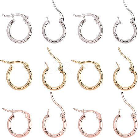 Unicraftale 304 Stainless Steel Hoop Earrings EJEW-UN0001-04-1