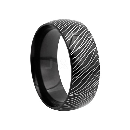Stripe Pattern 201 Stainless Steel Finger Rings FS-WG7658E-02-1