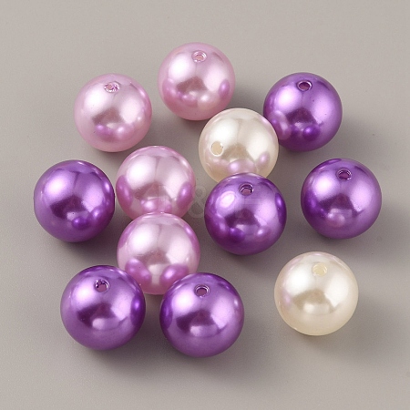 Custom Resin Imitation Pearl Beads RESI-WH0028-10D-02-1