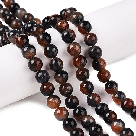 Dyed Natural White Jade Beads Strands G-T138-8mm-210-14-1