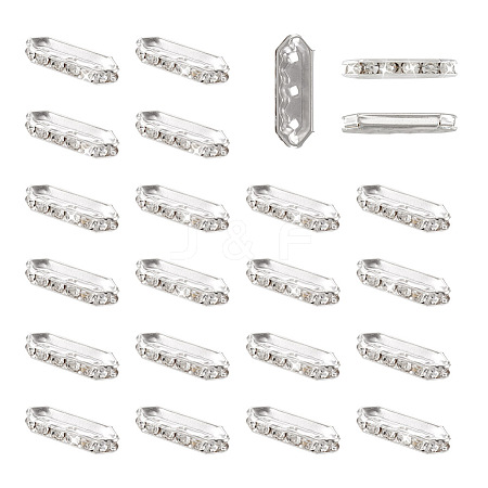 Spritewelry 100Pcs 3-Hole Iron Grade A Rhinestone Bridge Spacers RB-SW0001-02-1