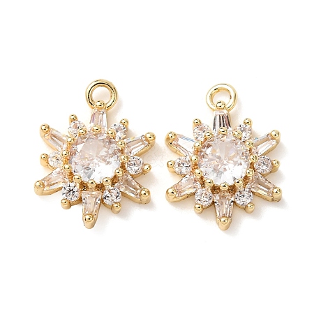Brass Micro Pave Cubic Zirconia Pendants KK-A295-05G-1
