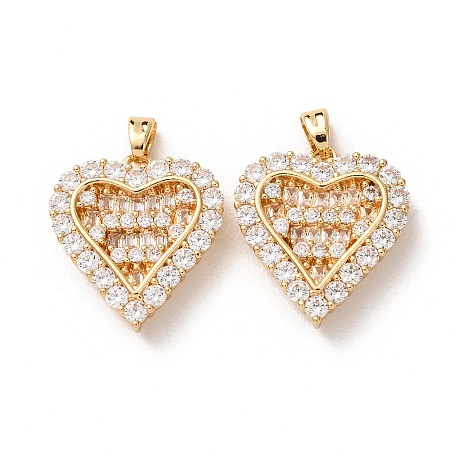 Valentine's Day Brass Micro Pave Clear Cubic Zirconia Pendants KK-A304-24D-G-1