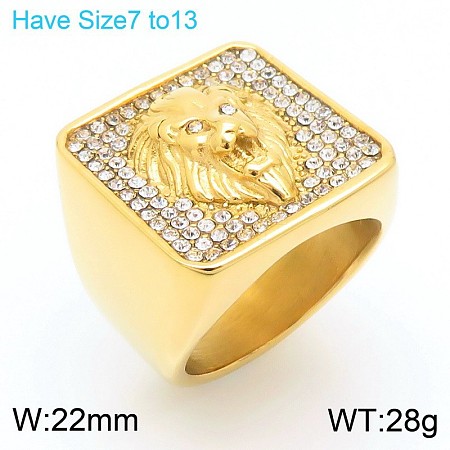 304 Stainless Steel Cubic Zirconia Finger Rings for Men FS-WG9BEFD-11-1