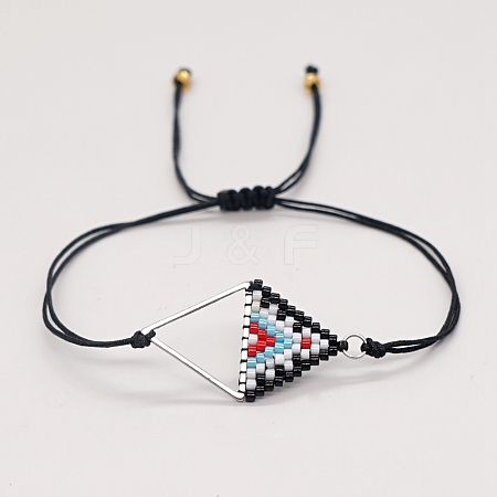 Rhombus Loom Pattern MIYUKI Seed Beads Bracelets for Women BJEW-C011-36E-1