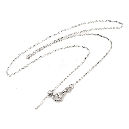 Non-Tarnish 304 Stainless Steel Cable Chain Necklace for Women NJEW-G104-03P-1