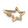 Brass Micro Pave Clear Cubic Zirconia Screw Carabiner Lock Charms X-ZIRC-L085-06G-3