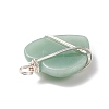 Natural Green Aventurine Pendants PALLOY-JF01663-02-3
