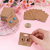 100Pcs Paper Ear Stud Display Card Holders CDIS-SP0001-06-3