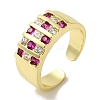 Rack Plating Brass Micro Pave Cubic Zirconia Cuff Rings RJEW-H228-13G-2
