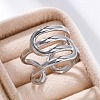 304 Stainless Steel Open Cuff Rings for Women RJEW-F174-03P-3