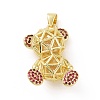 Brass Micro Pave Cubic Zirconia Pendants KK-E074-01G-2