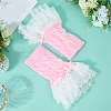 Bowknot Cotton Womens Knitting Floral Lace Wrist Cuffs For Wedding Party AJEW-WH20060-34A-7