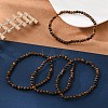 Natural Tiger Eye Round Bead Stretch Bracelets BJEW-L594-B02-1