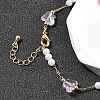 Brass & Glass Link Chain Bracelets for Women BJEW-F517-02G-02-2