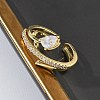 Brass Micro Pave Cubic Zirconia Cuff Open Rings for Women RJEW-L343-05G-02-3