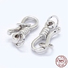 Anti-Tarnish Rhodium Plated 925 Sterling Silver S-Hook Clasps STER-I016-120C-P-1