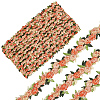 15 Yards Flower Polyester Embroidery Lace Ribbon OCOR-WH0070-77G-1