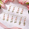 Valentine's Day Alloy Enamel Flower Dangle Earrings EJEW-JE06273-01-2