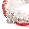 Natural Crackle Quartz & Lava Rock Braided Bead Bracelets Set BJEW-JB07212-03-7