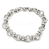 304 Stainless Steel Ring Link Chain Bracelet BJEW-C042-09P-1