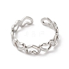 Non-Tarnish 304 Stainless Steel Hollow Heart Open Cuff Ring for Women RJEW-K245-28P-1