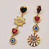 Alloy Enamel Evil Eye Dangle Stud Earrings FS-WGB3014-01-1