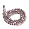 Opaque Solid Color Electroplate Glass Beads Strands EGLA-A039-P4mm-B13-2