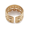 Ion Plating(IP) 304 Stainless Steel Triple Line Cuff Rings for Women RJEW-G285-15G-3