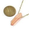 Electroplated Natural Quartz Crystal Prism Pendant Necklaces NJEW-JN05029-01-3