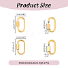 6Pcs 2 Colors 304 Stainless Steel Screw Carabiner Lock Charms FIND-UN0003-51A-3